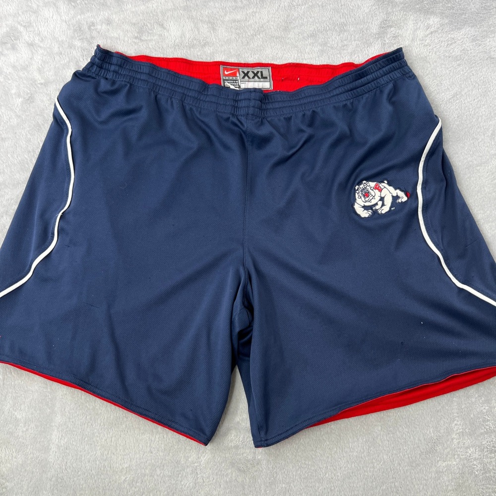 Nike Fresno State Bulldogs Reversible Basketball Shorts 2XL Red Navy Men Vintage